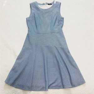 Tommy Hilfiger Size 8 Blue Textures Sleeveless Flare Dress